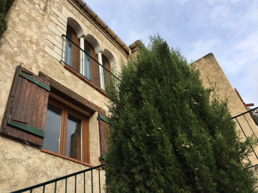View from the steps of the facade of Villa Rocamar